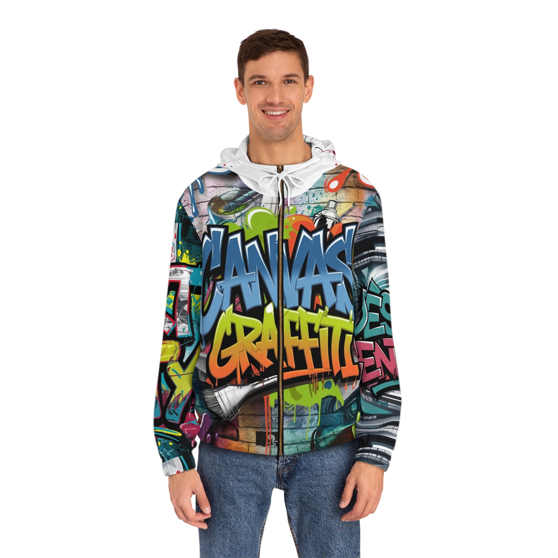 Men's Full-Zip Hoodie (white) Printify