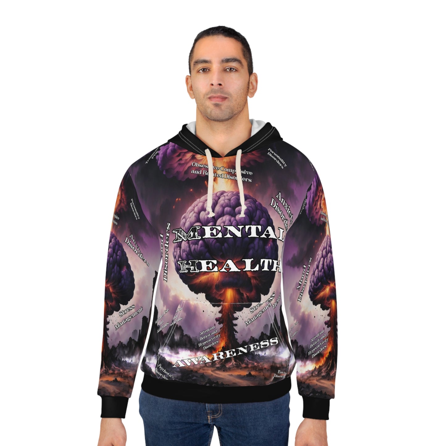 mental health Unisex Pullover Hoodie (AOP) Printify