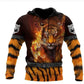 Lion - White Tiger Hoodies Canvas Graffitti