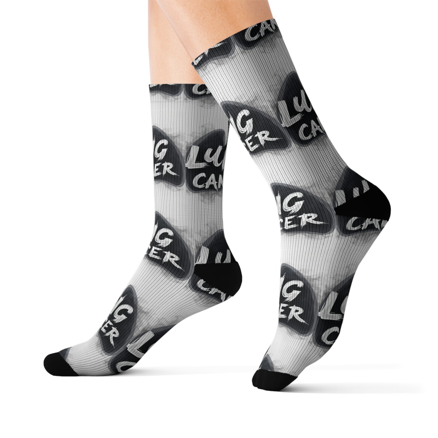 lung cancer awareness Sublimation Socks Printify