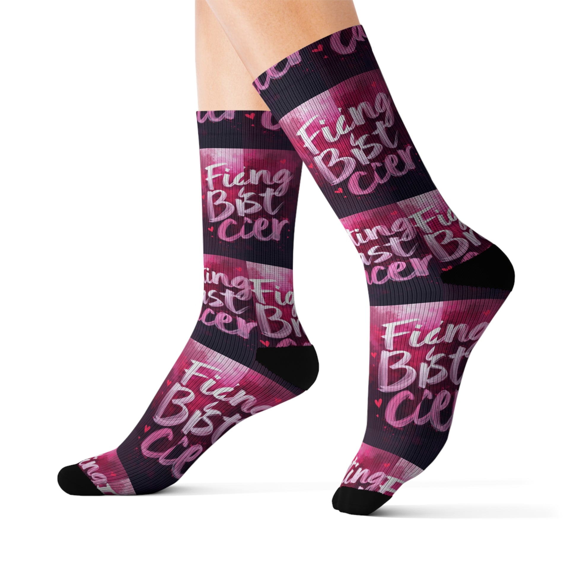 Breast Cancer Sublimation Socks Printify