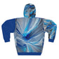 abstract blue Pullover Hoodie (AOP) Printify