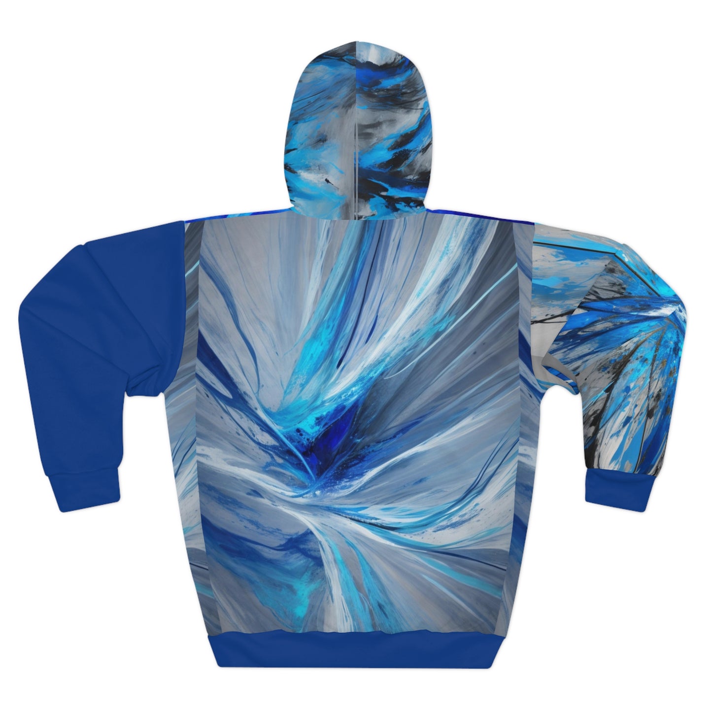 abstract blue Pullover Hoodie (AOP) Printify
