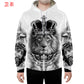 Lion - White Tiger Hoodies Canvas Graffitti