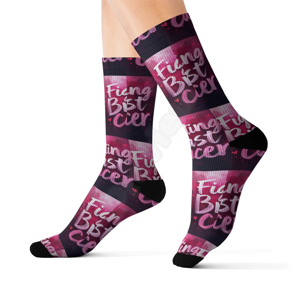 Breast Cancer Sublimation Socks.