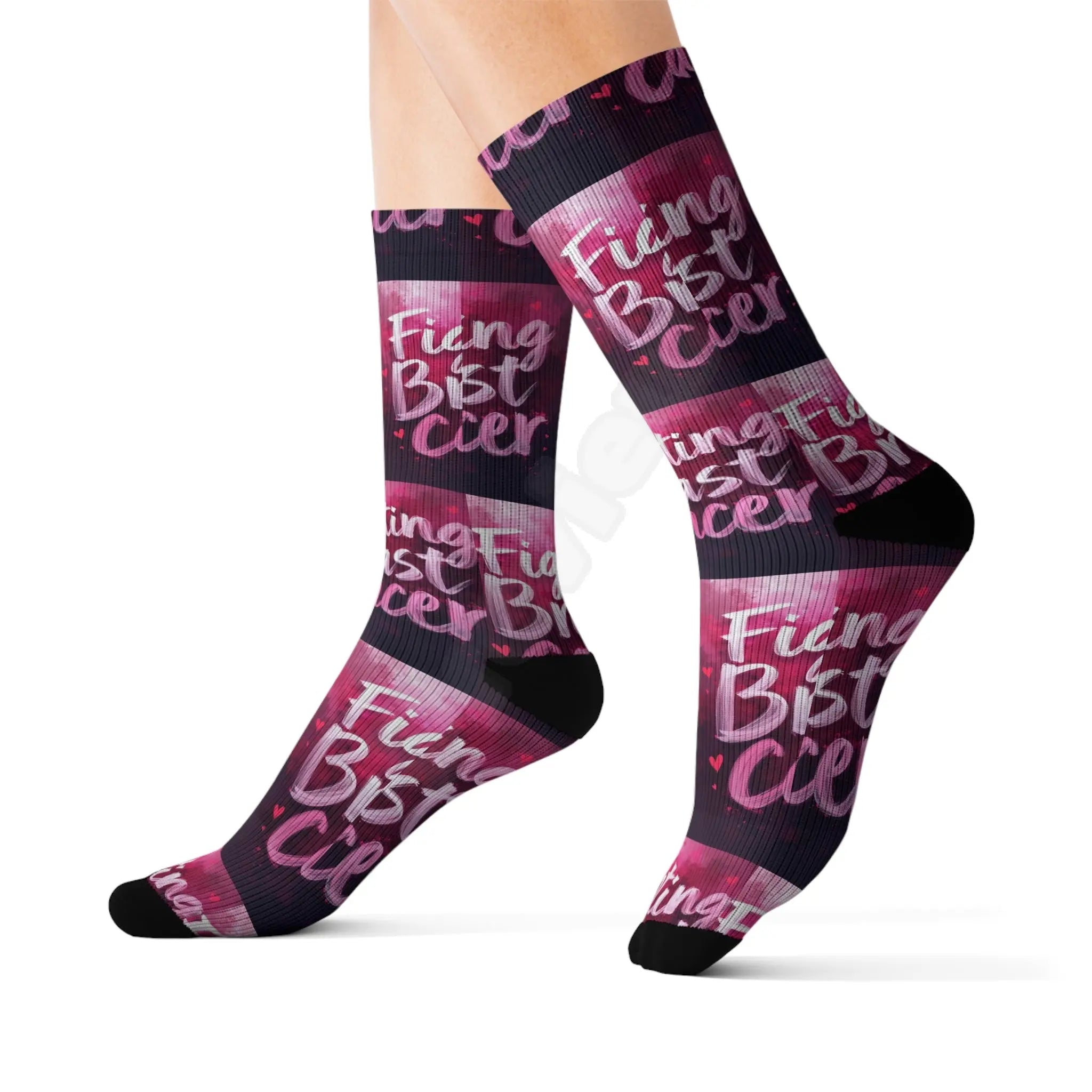 Breast Cancer Sublimation Socks.