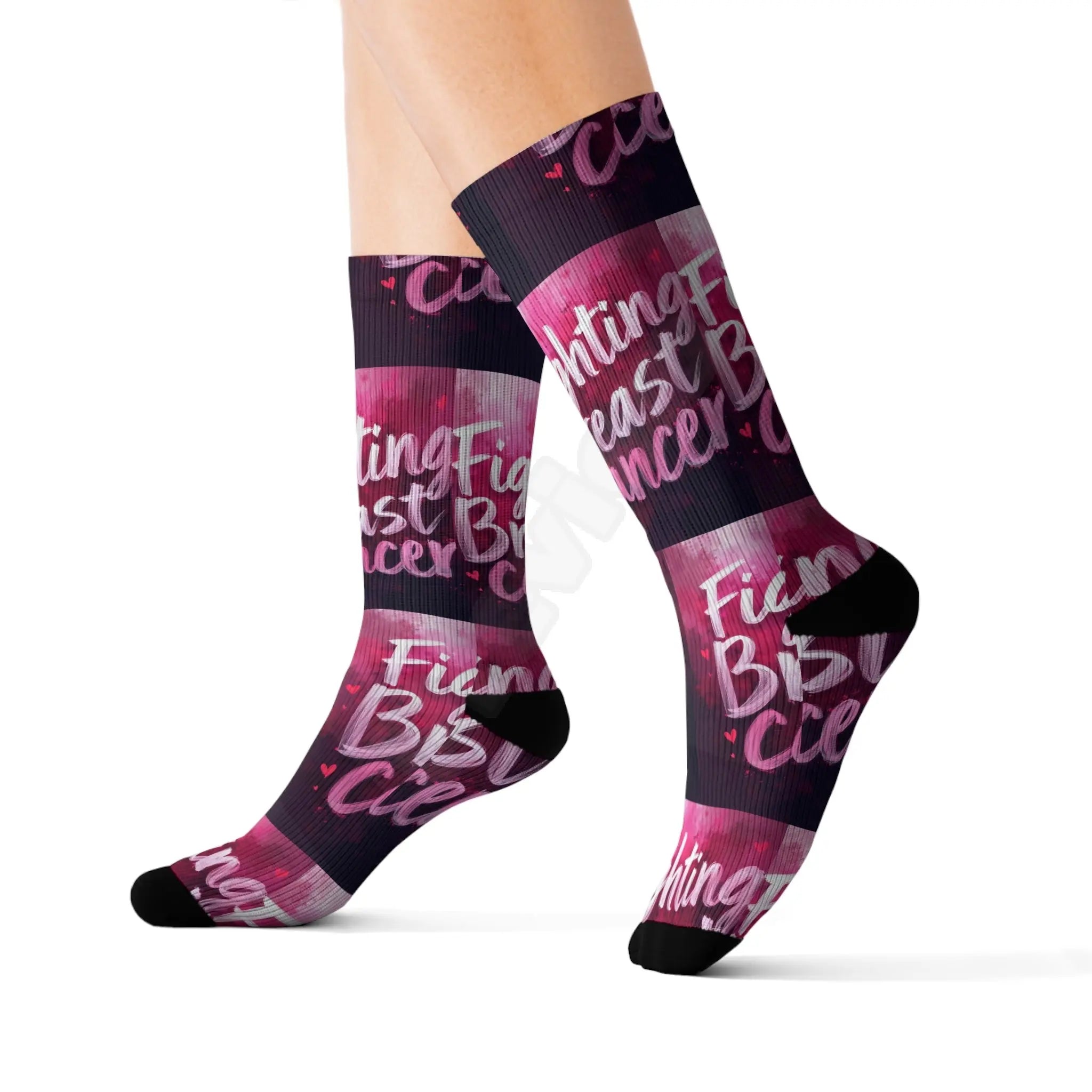 Breast Cancer Sublimation Socks.