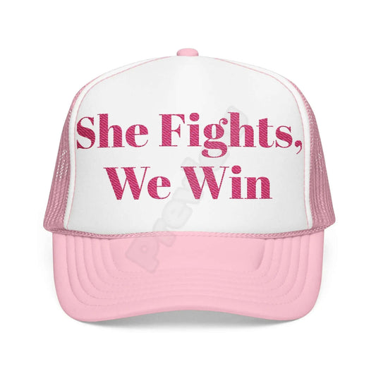Breast Cancer Trucker Hat (Embroidery)(Fight).