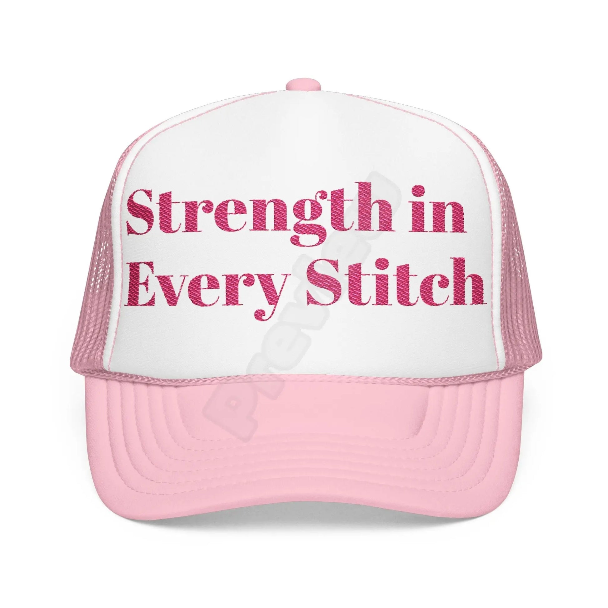 Breast Cancer Trucker Hat (Embroidery)(Strength).