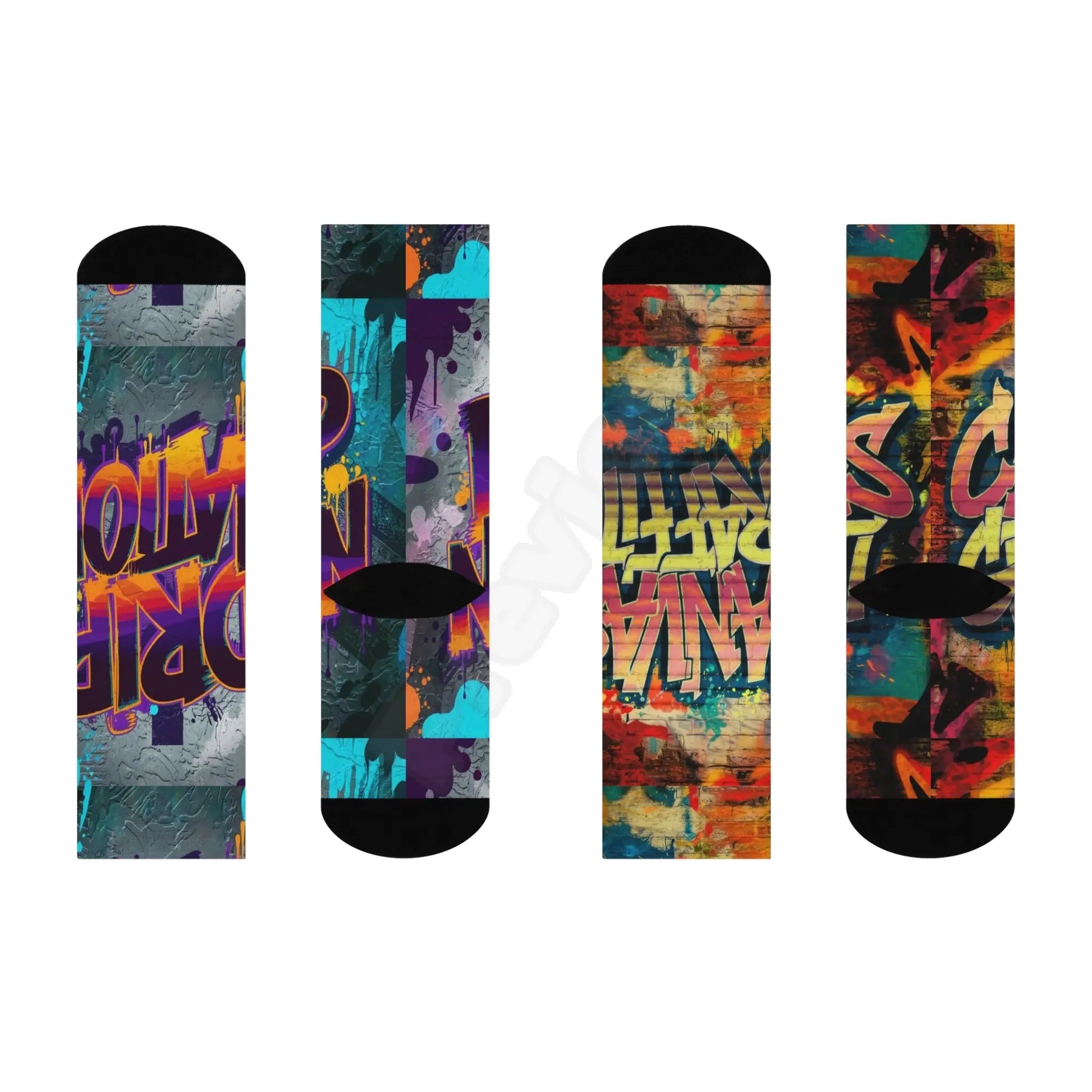 Cushioned Crew Socks (street graffiti) Printify