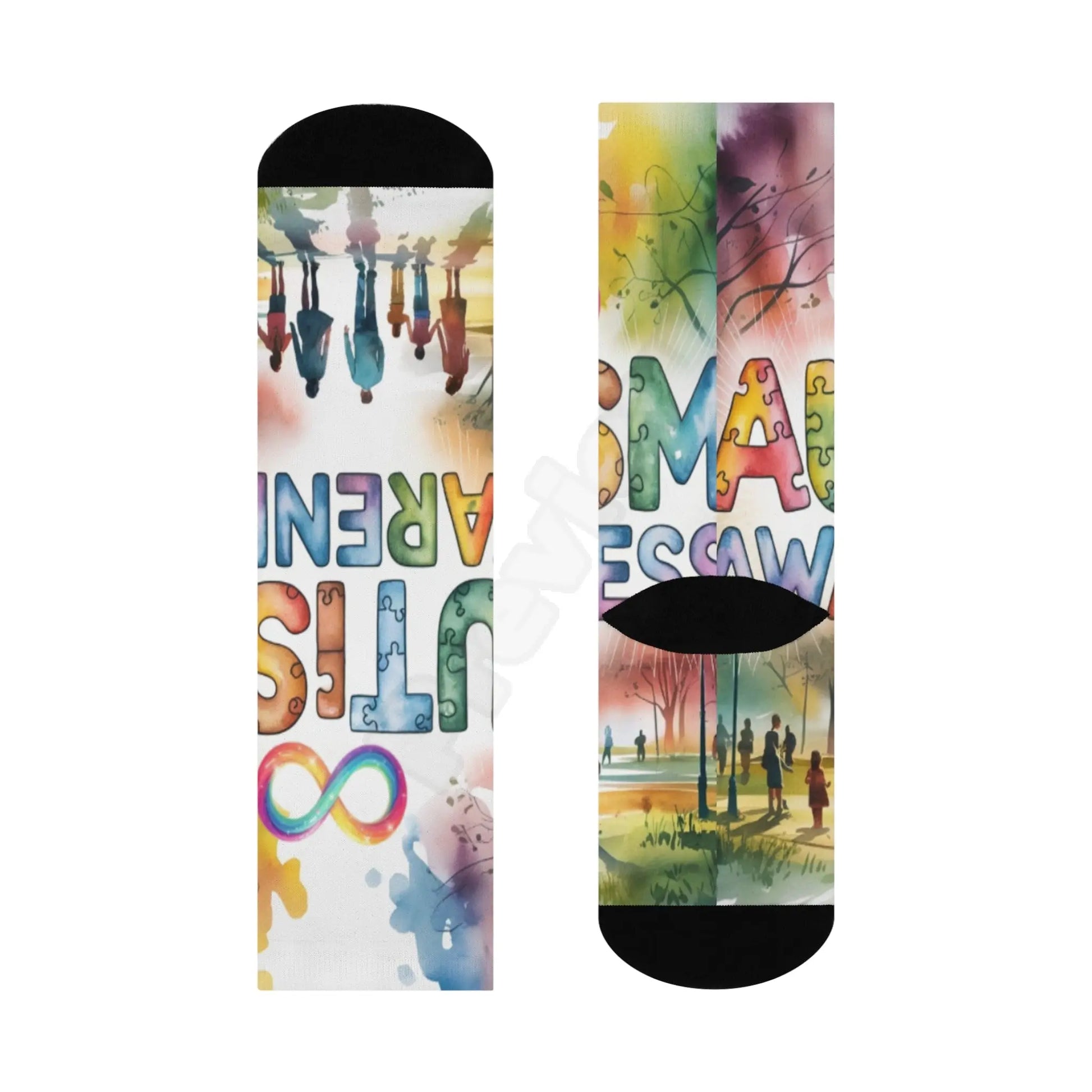 autism awareness Cushioned Crew Socks Printify