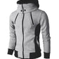 Double Zipper Hoodie Jacket for Men Canvas Graffitti