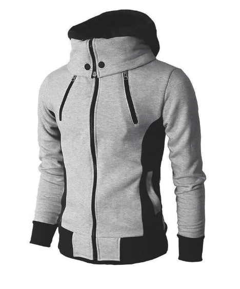Double Zipper Hoodie Jacket for Men Canvas Graffitti