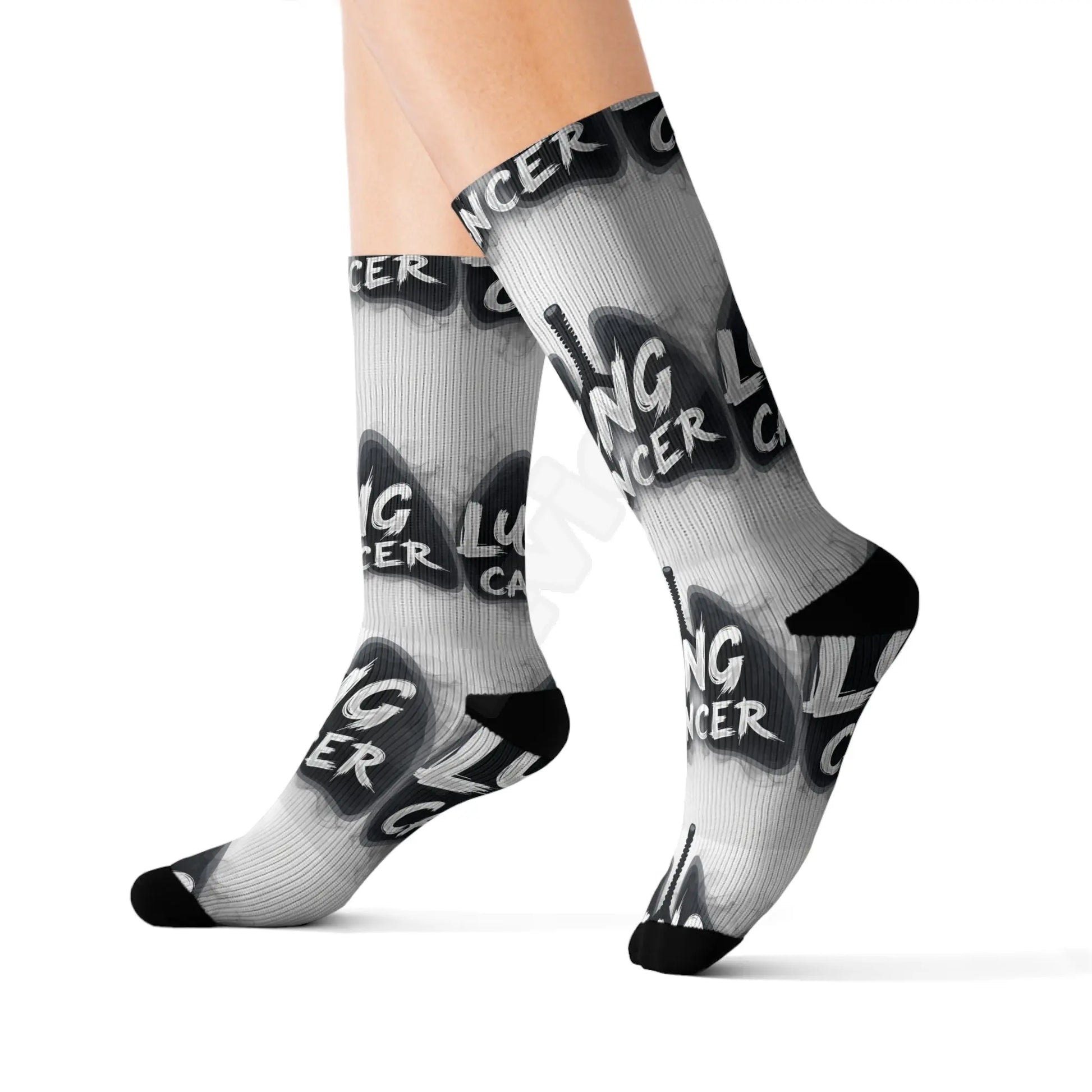 lung cancer awareness Sublimation Socks Printify