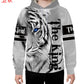 Lion - White Tiger Hoodies Canvas Graffitti
