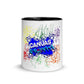 Mug with Color InsideAdd a splash of color to your morning coffee or tea ritual! These ceramic mugs not only have a beautiful design on them, but also a colorful rim, handle, and inside,Canvas GraffittiColor Inside