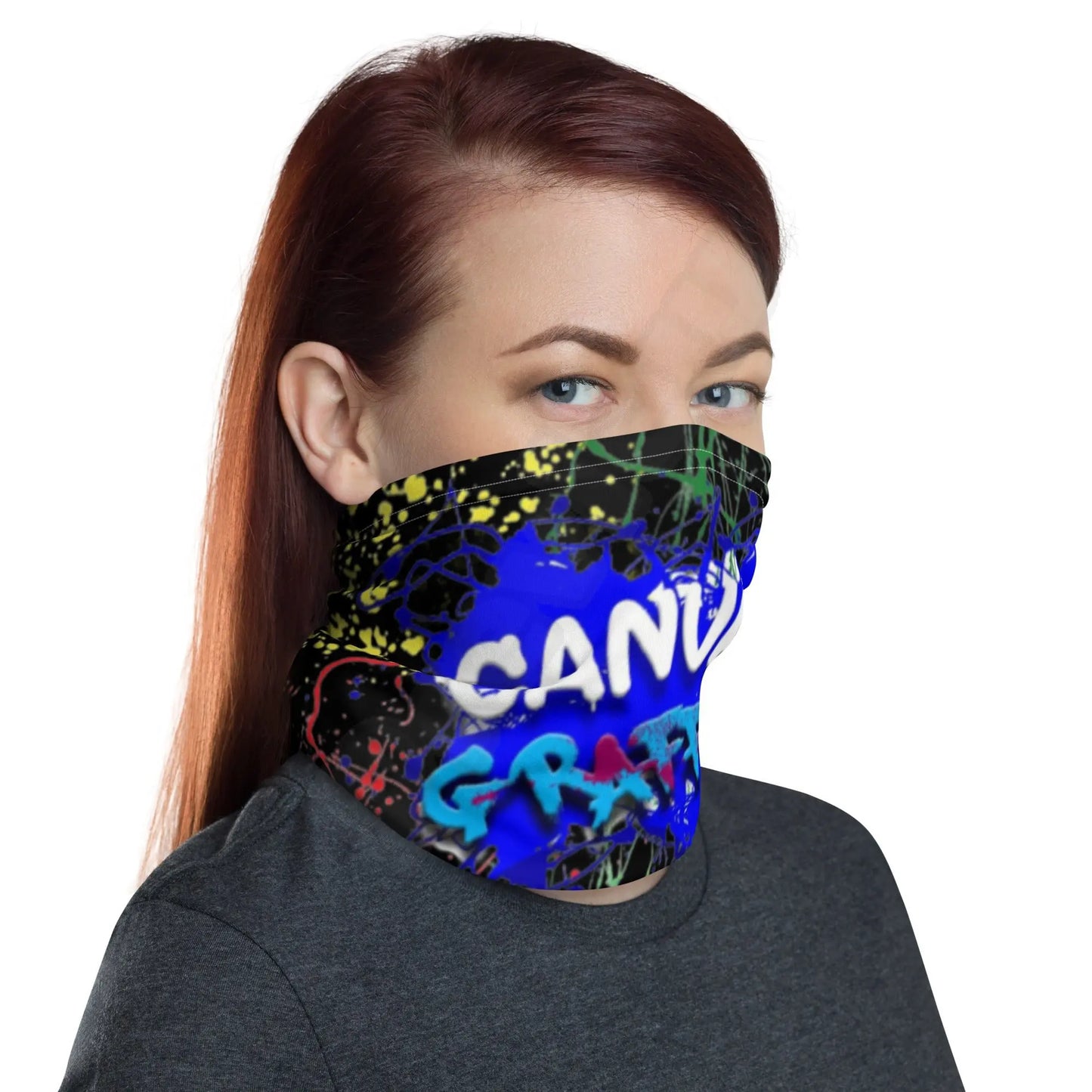 Neck Gaiter blackThis neck gaiter is a versatile accessory that can be used as a face covering, headband, bandana, wristband, and neck warmer. Upgrade your accessory game and find a Canvas GraffittiNeck Gaiter black
