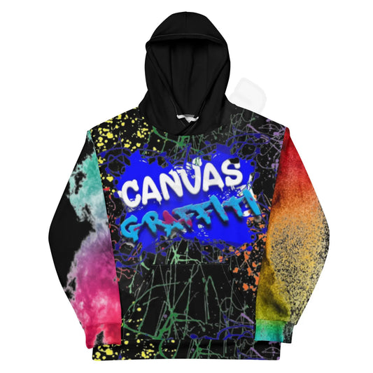 Unisex Hoodie (black)This comfy unisex hoodie has a soft outside with a vibrant print and an even softer brushed fleece inside. The hoodie has a relaxed fit, and it's perfect for wrappinCanvas GraffittiUnisex Hoodie (black)