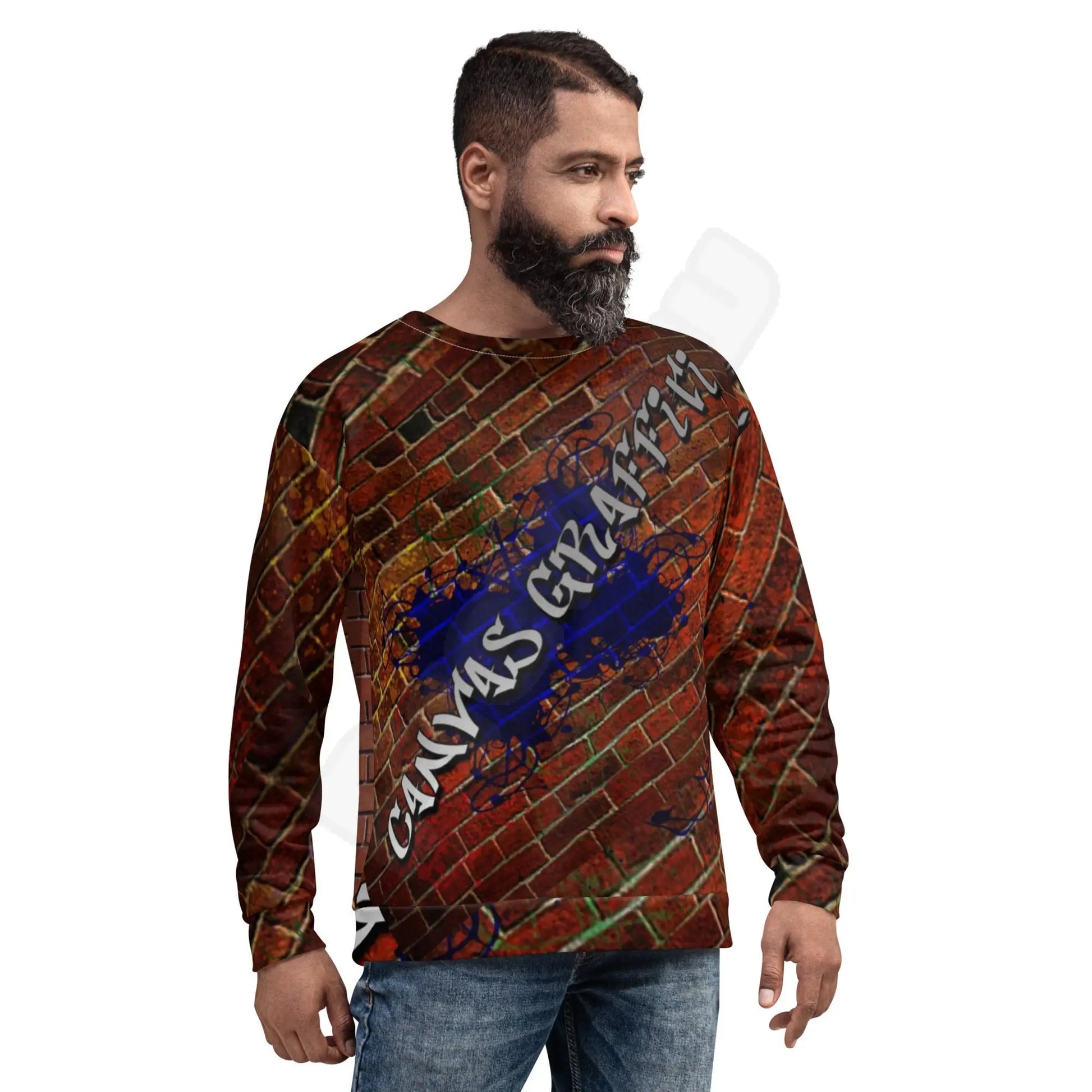 Unisex SweatshirtEach unique, all-over printed sweatshirt is precision-cut and hand-sewn to achieve the best possible look and bring out the intricate design. What's more, the durablCanvas GraffittiUnisex Sweatshirt