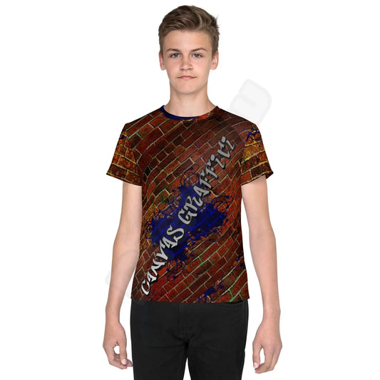 Youth crew neck t-shirt brick Canvas Graffitti
